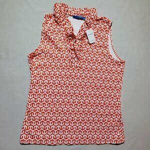 J. McLaughlin‎ Women's Medium Sleeveless Durham Sleeveless Ruffle Top NWT